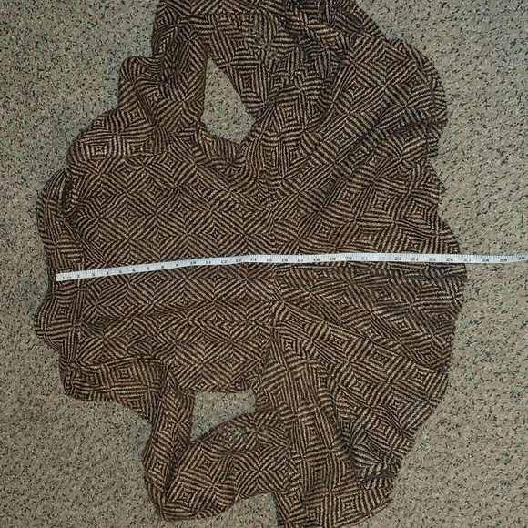 Free People brown 70s print geometic peplum blanket jacket womens 10 - Picture 10 of 12